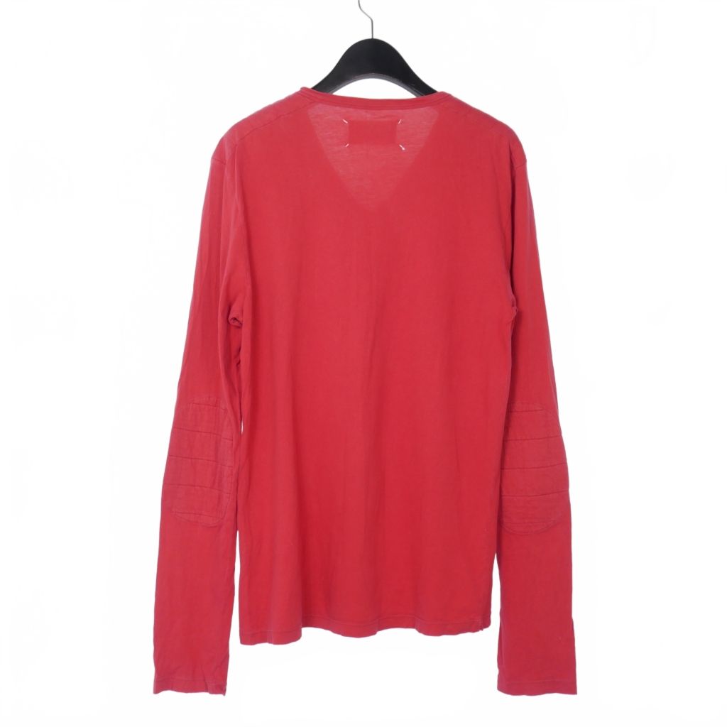 【中古】メゾンマルジェラ Maison Margiela 07AW 本人期 Vネック エルボーパッチ ショルダーパッチ Tシャツ 長袖 46 メゾンマルジェラ Maison Margiela 07AW 本人期 Vネック エルボー
