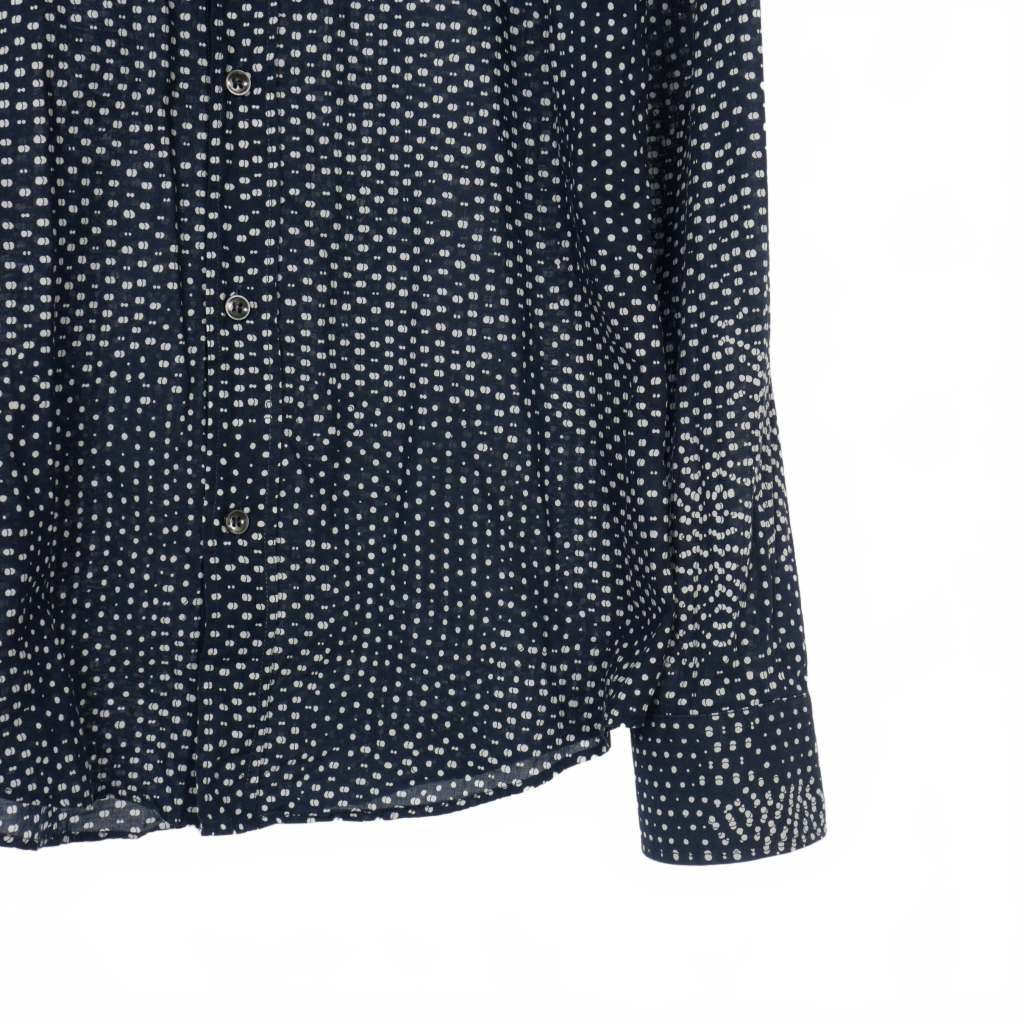 ✨14AW/ドット柄✨Maison Margiela 総柄 綿 シャツ 紺 46 ✨14AW/ドット柄✨Maison Margiela 総柄 綿 シャツ 紺 46