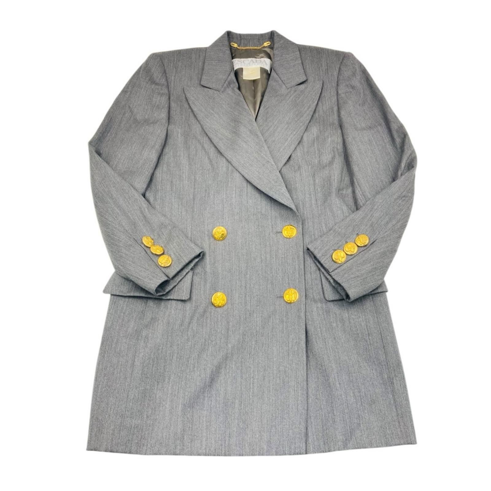 ESCADA エスカーダ テーラードジャケット ダブル 金ボタン 昭和レトロ