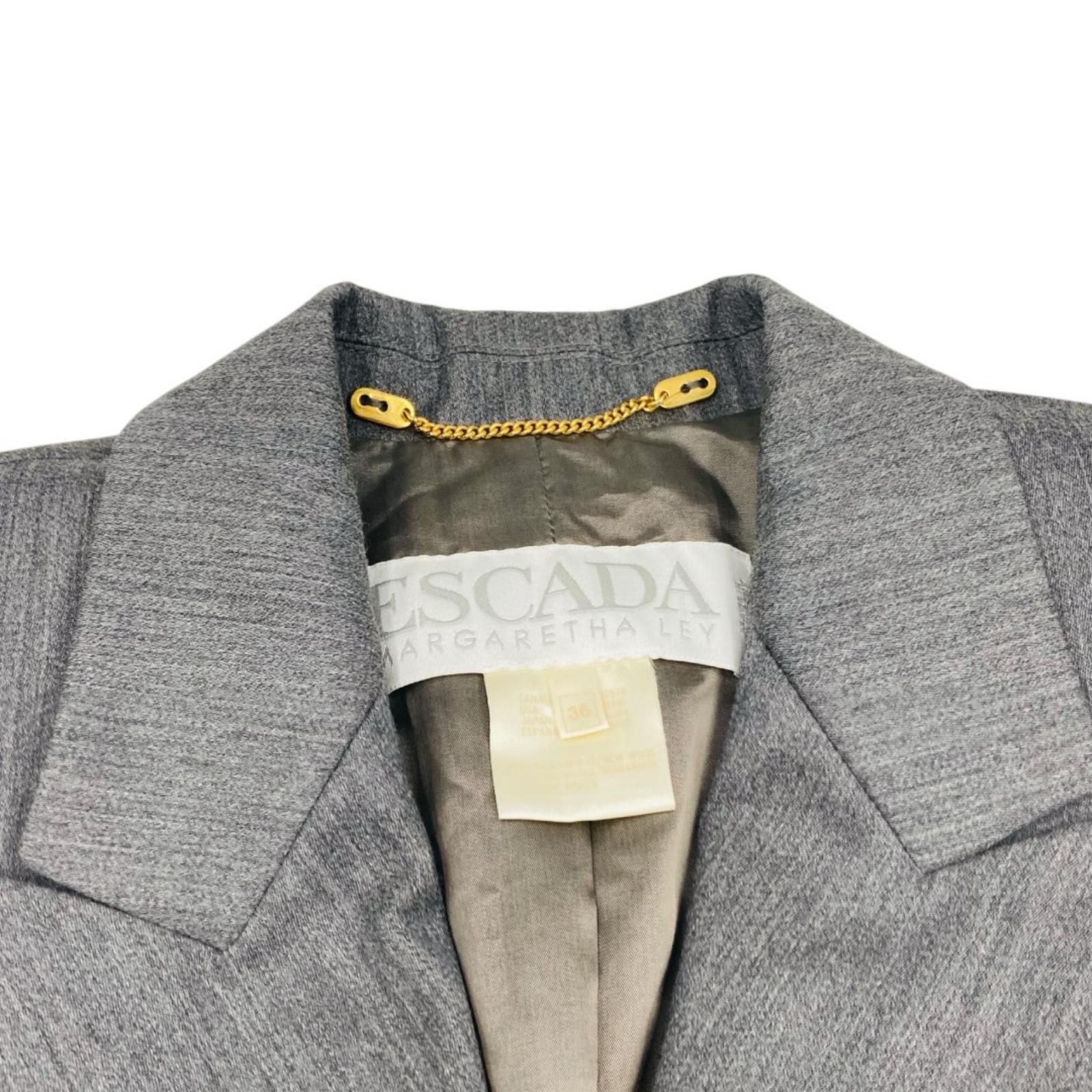 ESCADA エスカーダ テーラードジャケット ダブル 金ボタン 昭和レトロ