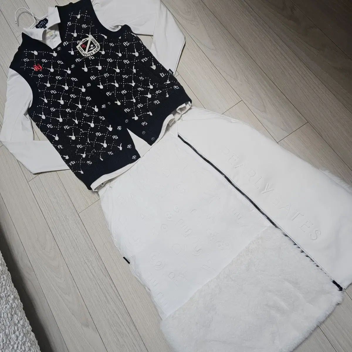 パーリーゲイツ レディース ゴルフウェア フルセット グーススカート Tシャツ ベスト