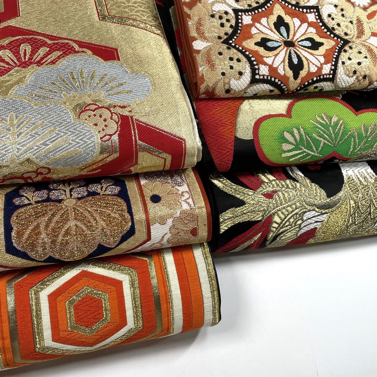 袋帯 6枚 正絹 帯まとめ売り 同梱購入歓迎 リメイク用 着付け練習用