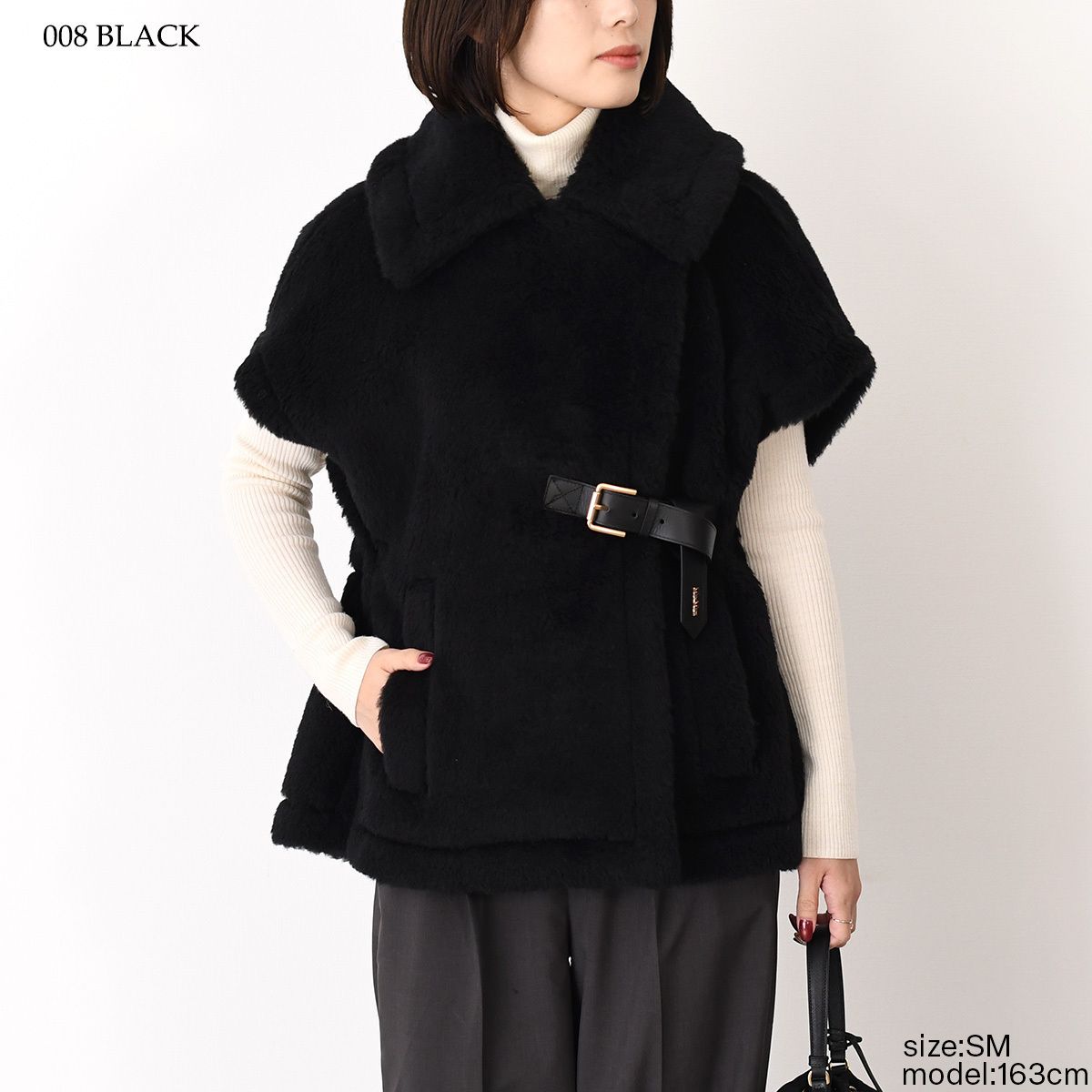 Max Mara マックスマーラ NEWABAVO1 ニューアバボ テディベア ケープ 