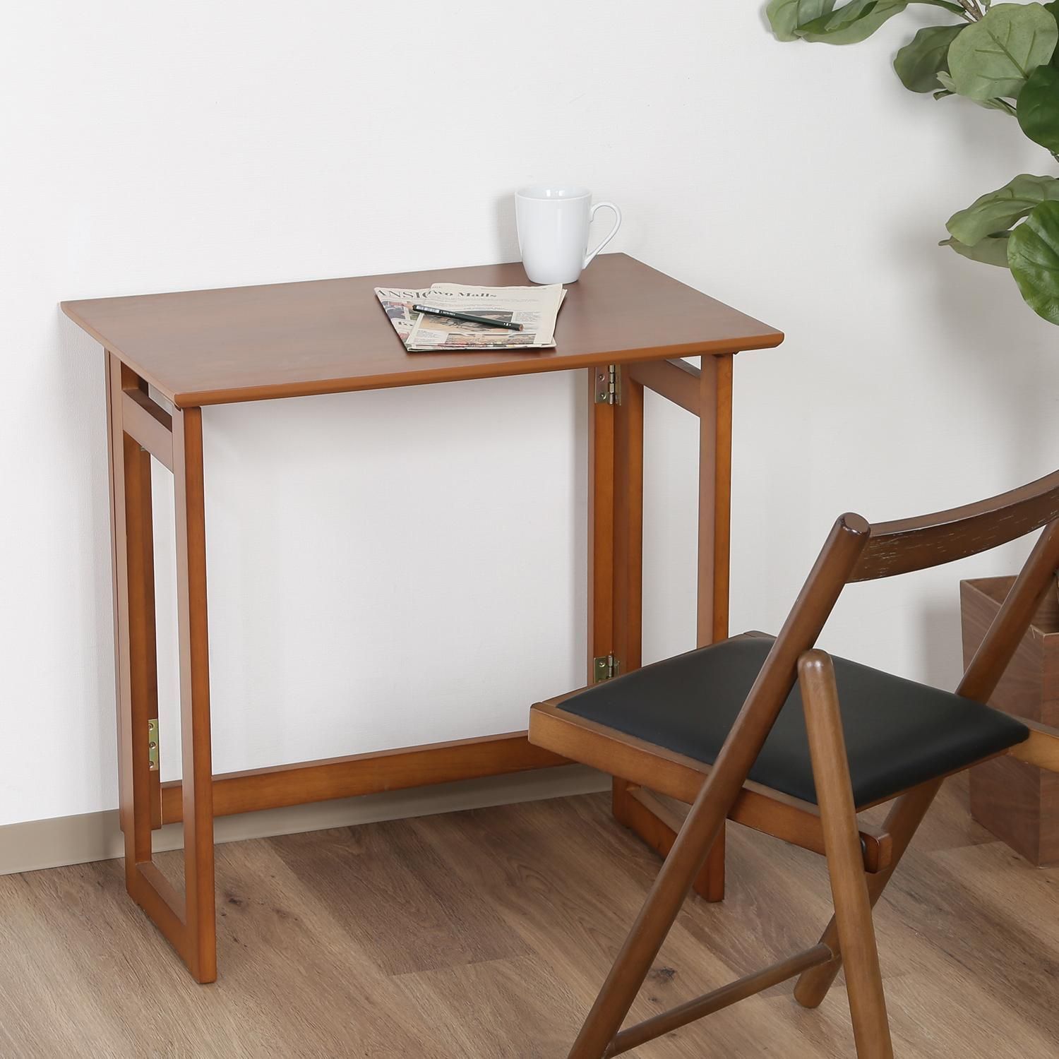 ♪天然木 シンプル 折りたたみテーブル ［幅70cm］ ワークテーブル