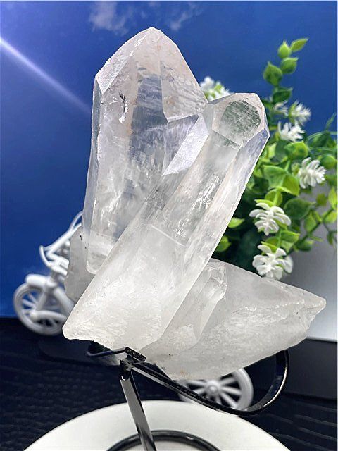 藍針入り 天然水晶クラスターB88B6