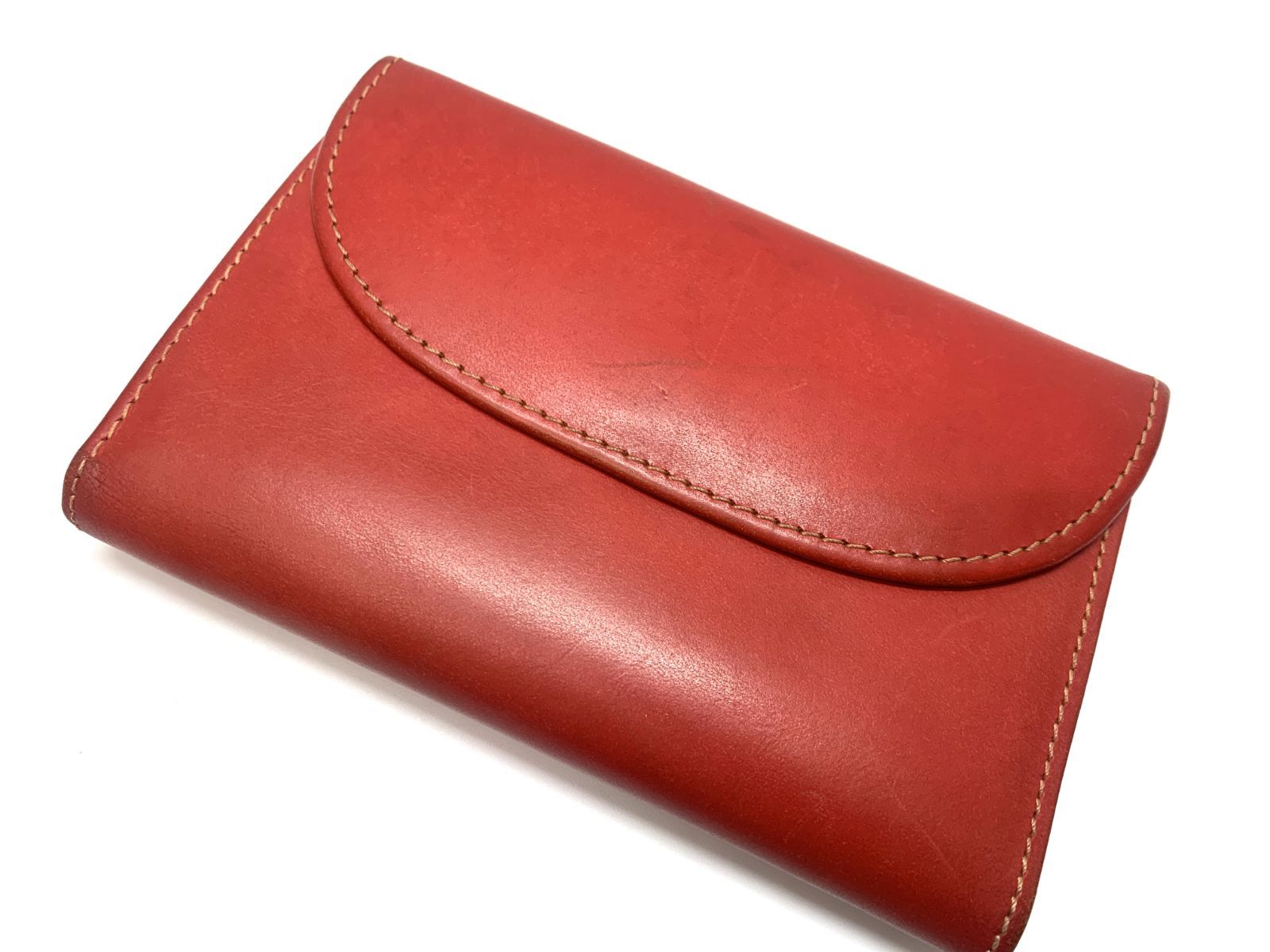 Whitehouse Coxホワイトハウスコックス レザー三つ折り財布 革 赤