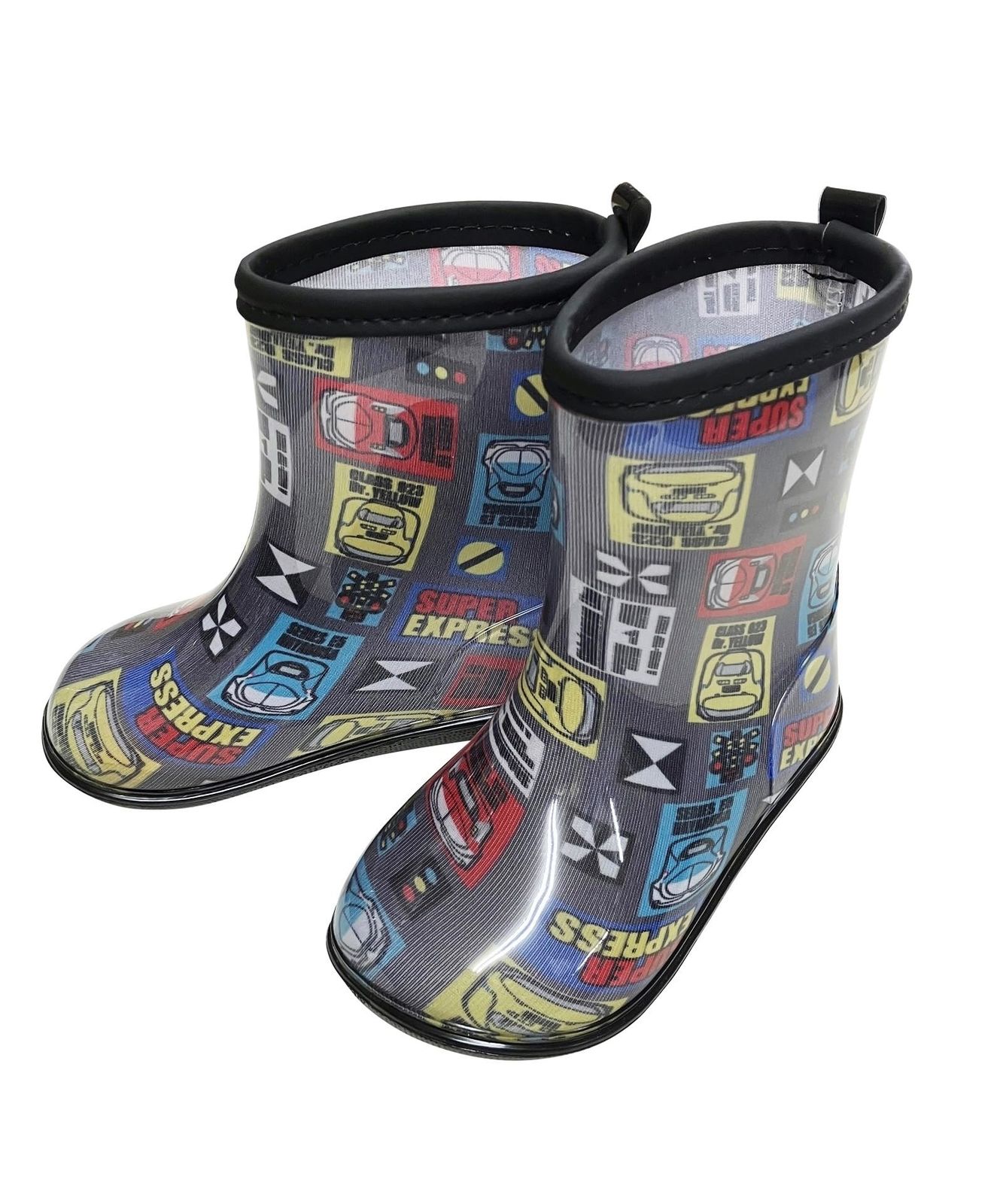 [Kids Foret] レインブーツ 新幹線 キッズ 子供 男の子 長靴 通園 通学 ドクターイエロー はやぶさ こまち 電車 (BL 15.0 cm) [BL ブラック] [15.0 cm]