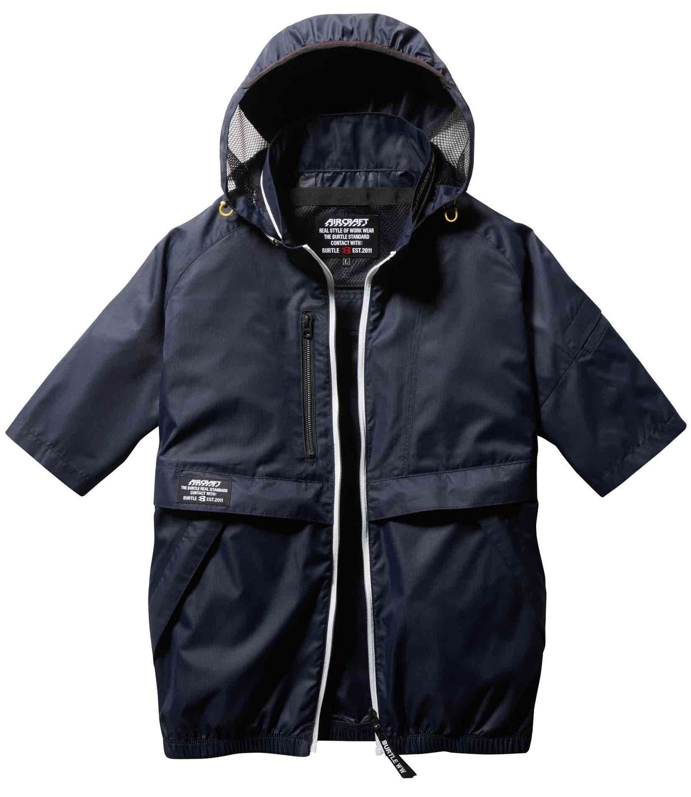 BURTLE バートル エアークラフト半袖ブルゾン ユニセックス 春夏用 ネイビー AC 1176 3 S Free Size