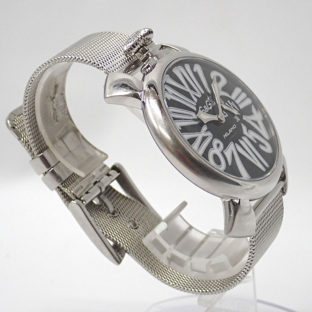 Ft6328113 ガガ・ミラノ 腕時計 マヌアーレ46 5082.2 シルバー/黒文字