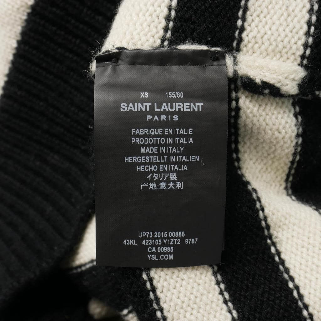 サンローラン パリ SAINT LAURENT お買い得品 PARIS ボーダーカシミヤ  