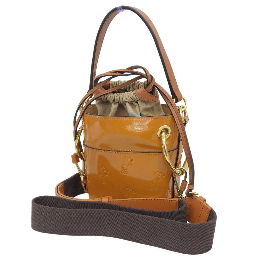 超美品 クロエ Chloe 2022年 Roy ロイ パテントレザー エンボスホース