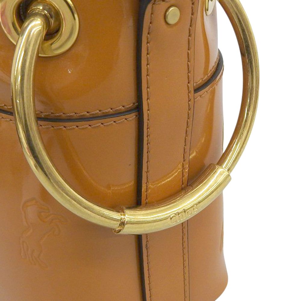 超美品 クロエ Chloe 2022年 Roy ロイ パテントレザー エンボスホース