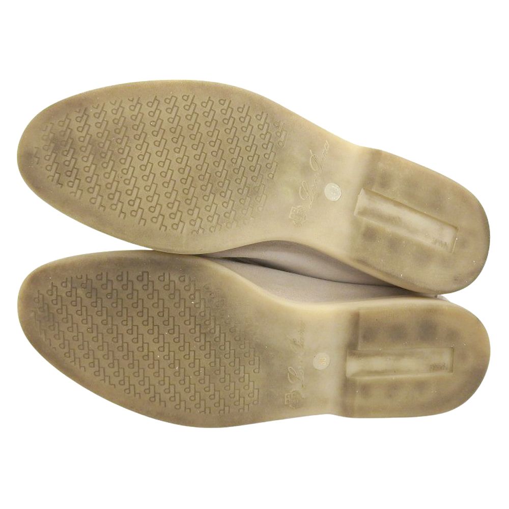  ロロピアーナ Loro Piana ロゴ SUMMER WALK カデナ リング チャーム スエードレザー スリッポン モカシン ローファー シューズ 38 24.5-25 ローファー 革靴 靴