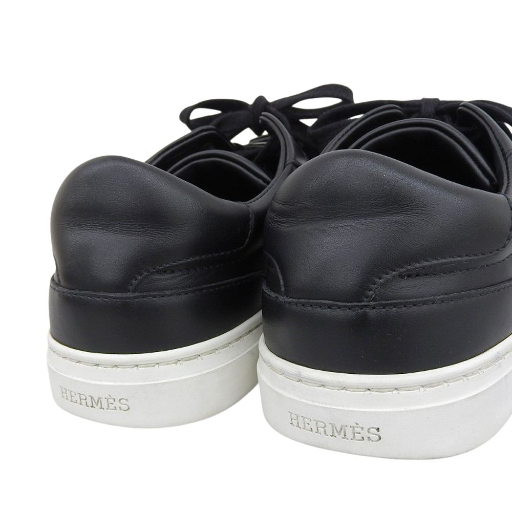 HERMES エルメス ギリーシューズ レザー 革靴 ブラック 保管袋付き HERMES エルメス ギリーシューズ レザー 革靴 ブラック 保管袋付き