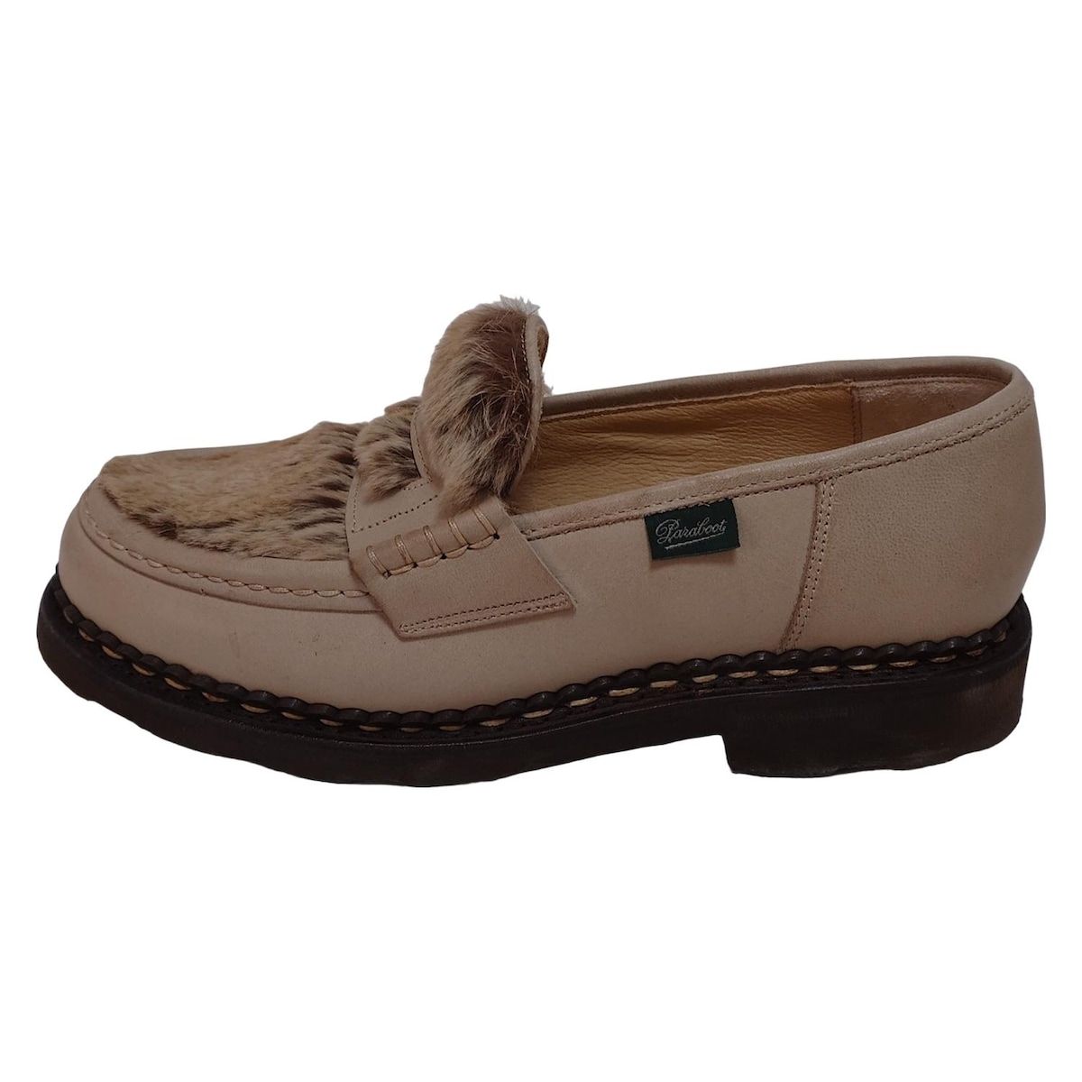 Paraboot パラブーツ ローファー 4 レディース - ベージュ レザー ファー