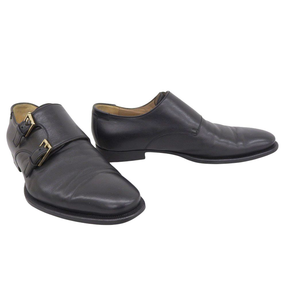 グッチ GUCCI Y 2 K ヴィンテージ 132527 ボックスカーフレザー ダブルモンク ドレスシューズ 38.5 E 24-24.5 cm相当 メンズ ビジネス 旅