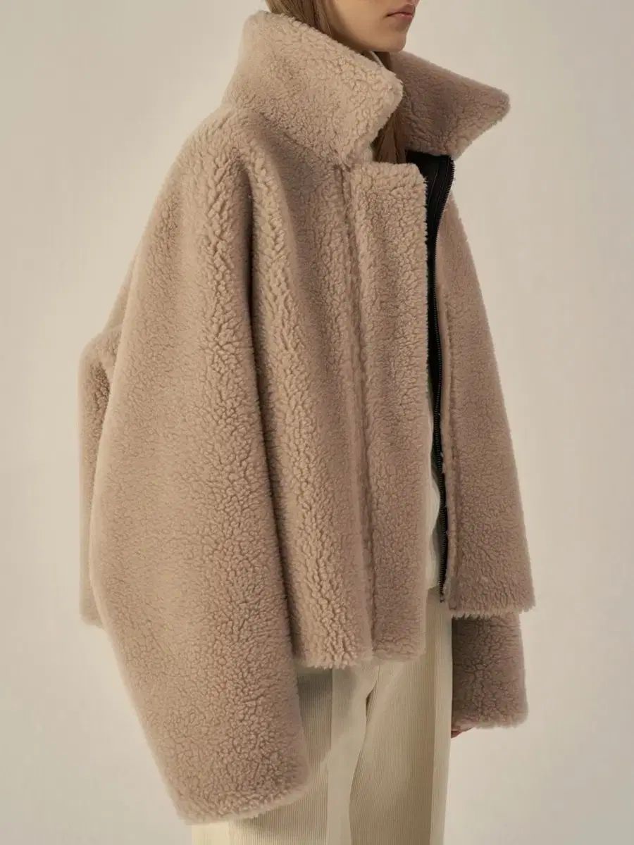 FACADE PATTERN ファサードパターン ラムウール リバーシブル ショート ムートン クリームブラウン