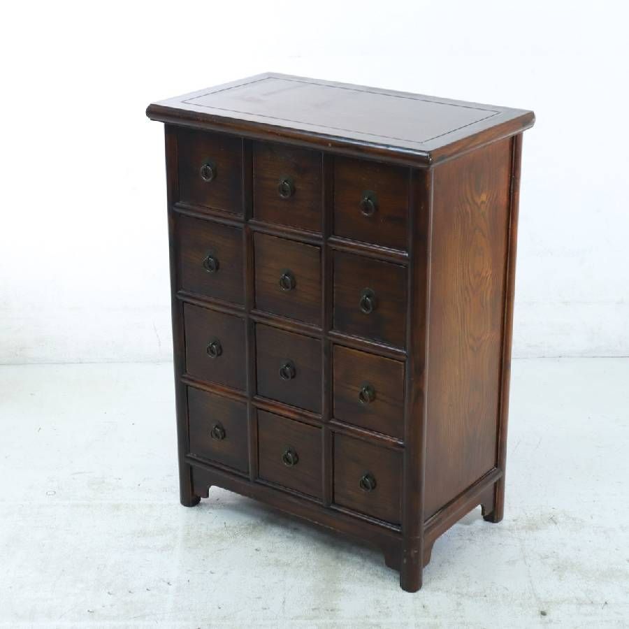 李朝家具 12杯 薬箪笥 薬棚 小タンス 小引き出し チェスト アジアン 李朝家具 12杯 薬箪笥 薬棚 小タンス 小引き出し チェスト アジアン