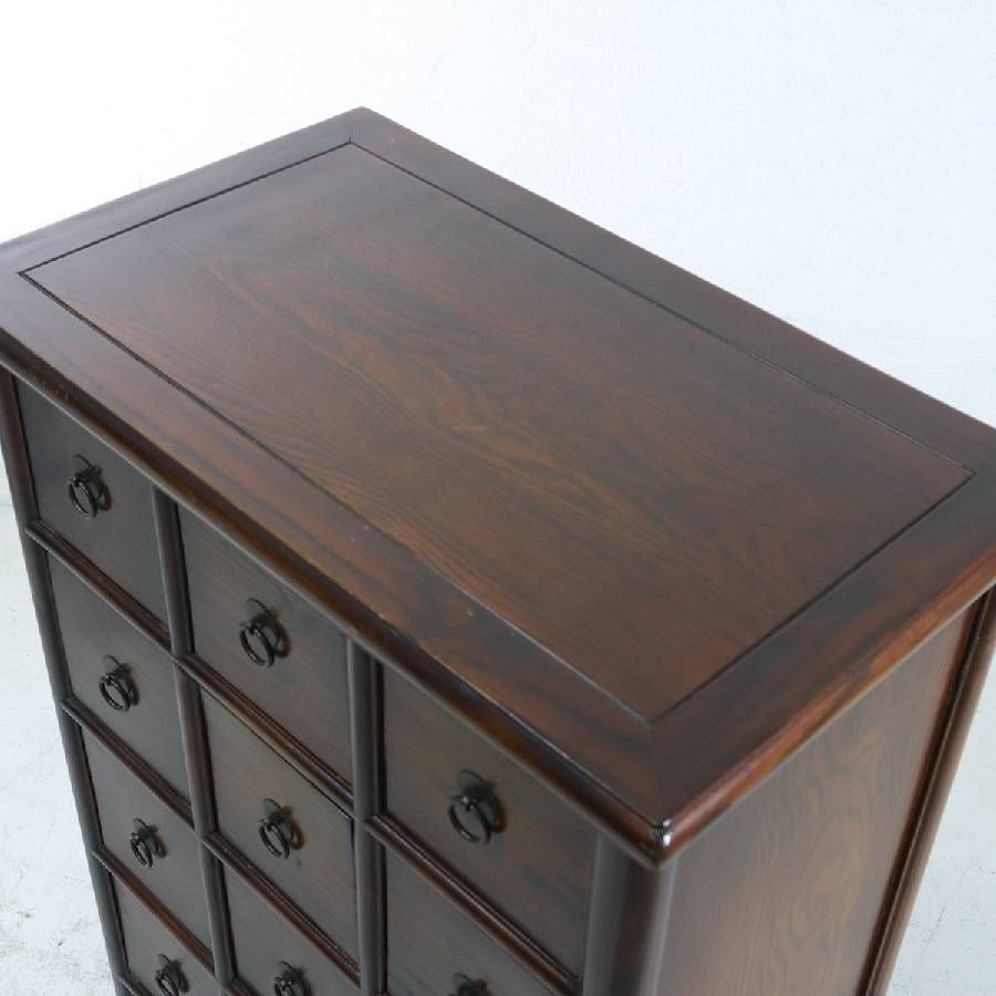 李朝家具 12杯 薬箪笥 薬棚 小タンス 小引き出し チェスト アジアン 李朝家具 12杯 薬箪笥 薬棚 小タンス 小引き出し チェスト アジアン