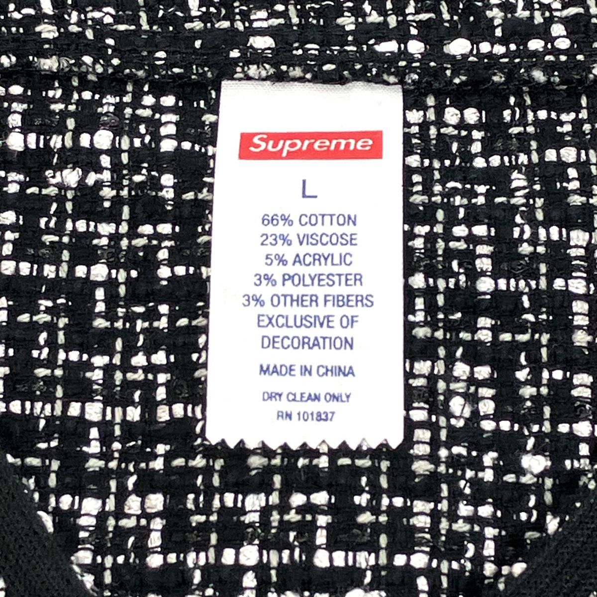 Supreme シュプリーム Boucle Baseball Jersey Black サイズL メンズ