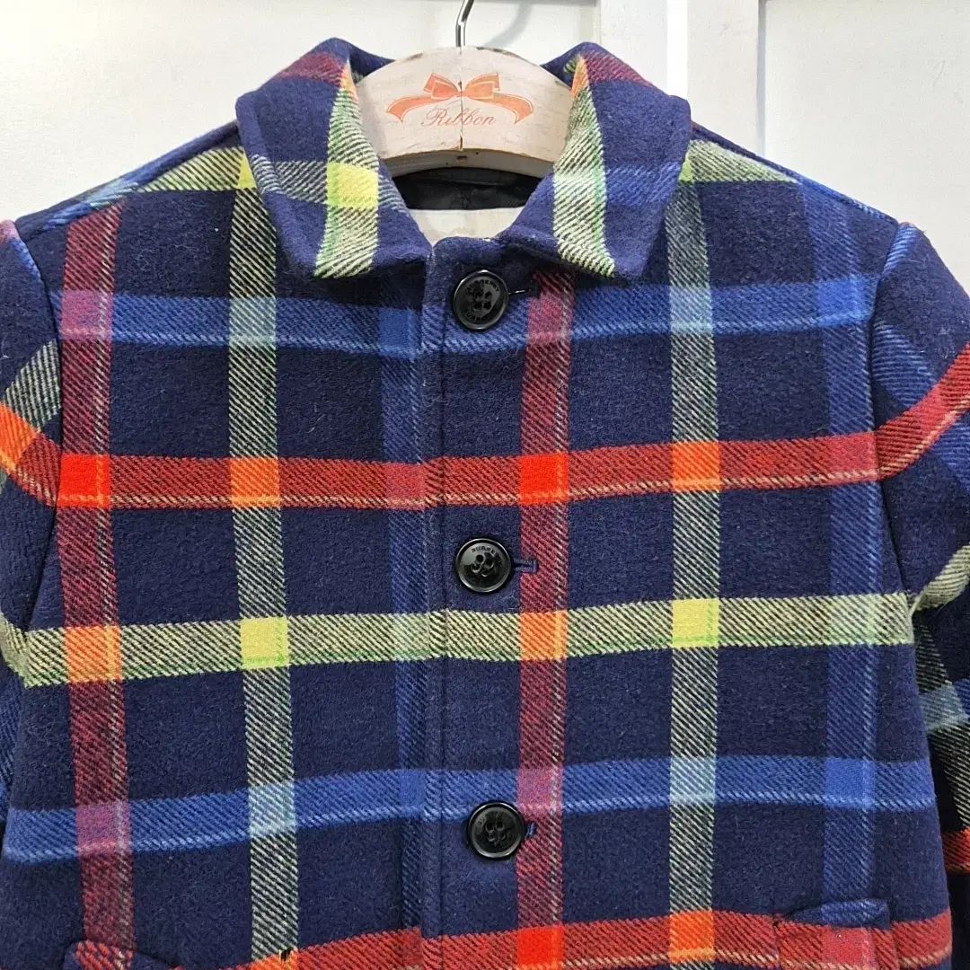 バーバリーキッズ チェック ウールコート 6y キッズ BURBERRY