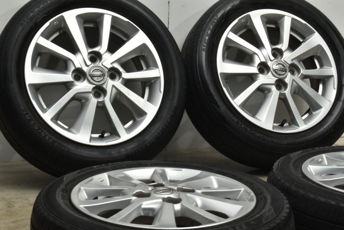 交換用に ニッサン ルークス 14 in 4 5 J 45 PCD 100 ブリヂストン ダンロップ 155 65 R デイズ 流用 ホイールのみ販売 可