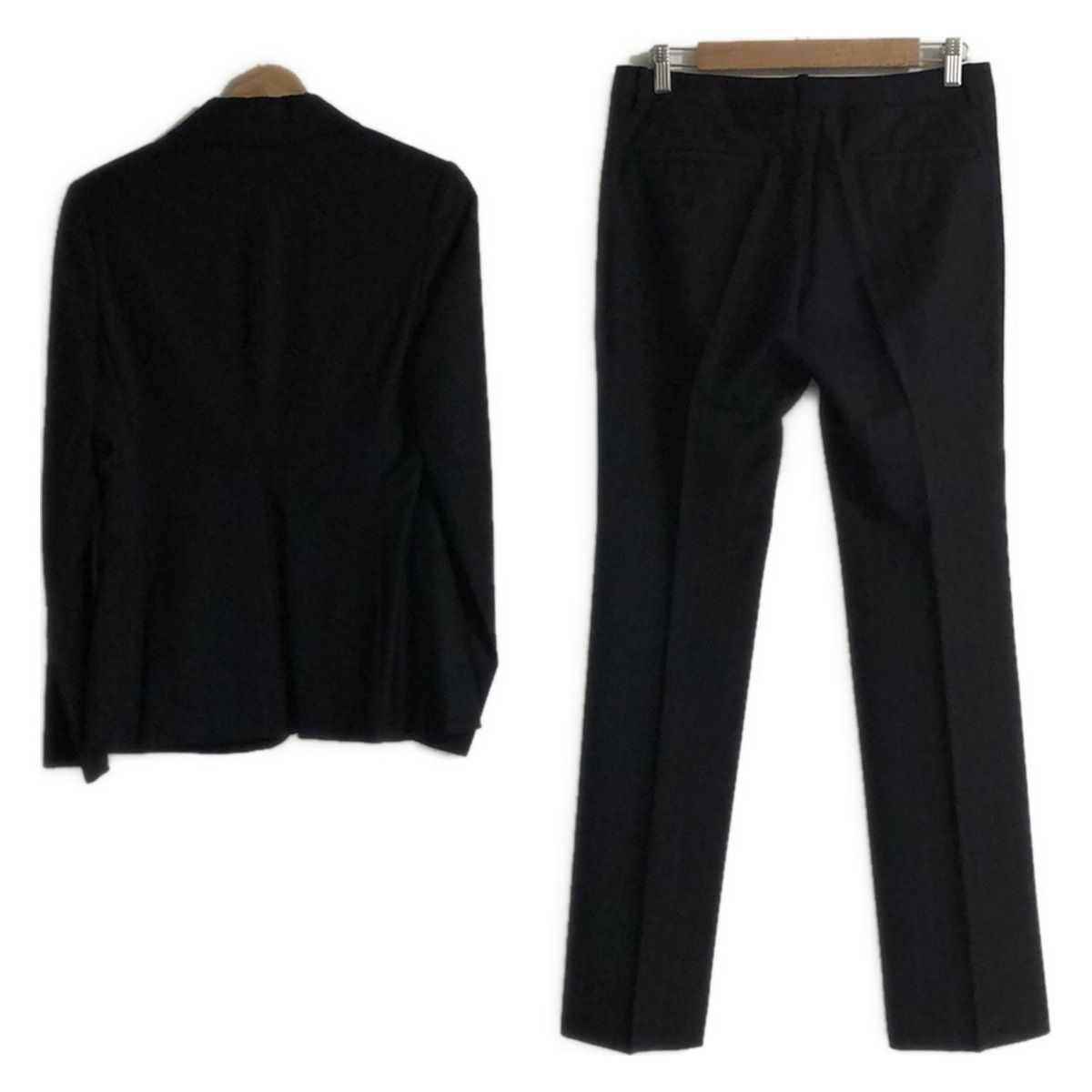 theory luxe セオリーリュクス レディースパンツスーツ レディース - 黒×ライトブルー ストライプ