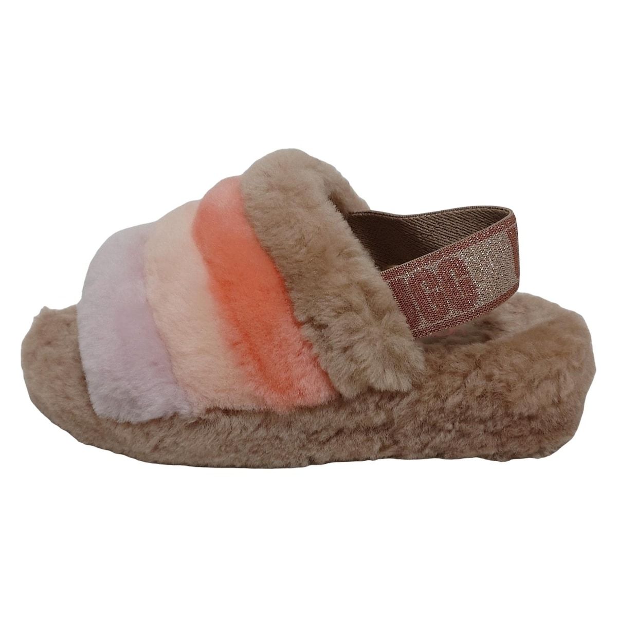 UGG アグ サンダル 22 レディース 1122990 ベージュ オレンジ マルチ ムートン