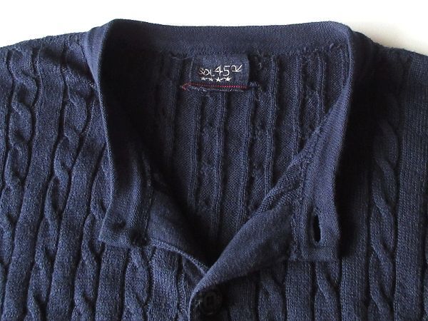 45R 45rpm 2023AW R刺繍 超ガーゼケーブルの908ニットソーカーディガン