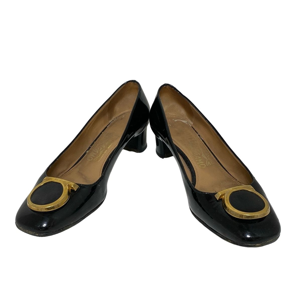 SalvatoreFerragamo サルバトーレフェラガモ パンプス 6 D レディース - 黒 ガンチーニ レザー