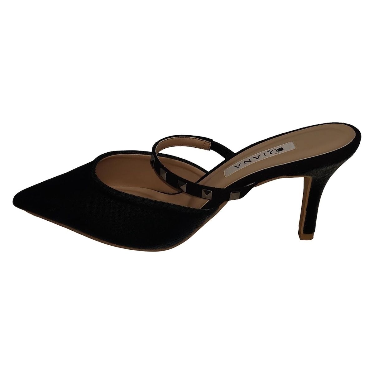 DIANA ダイアナ ミュール 24 レディース - 黒 スタッズ