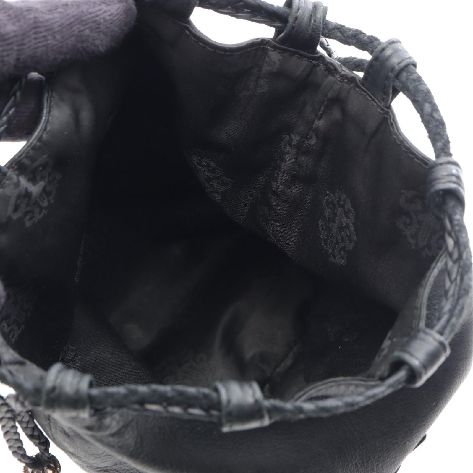 クロムハーツ ドローストリングサックポーチ 巾着型 レザーブラック 楽天市場】CHROME HEARTS クロムハーツ DRW STRNG SACK BS BSフレア