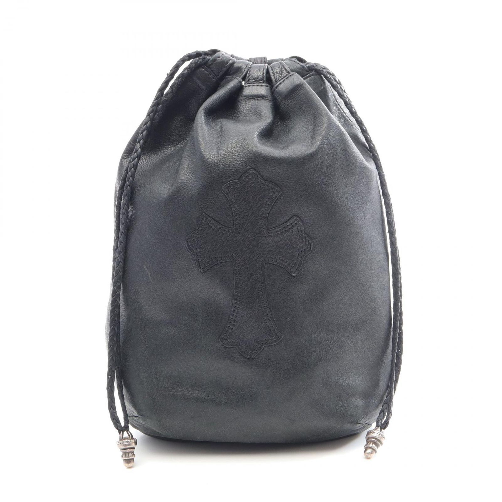 クロムハーツ CHROME HEARTS ポーチ クロスパッチ ドローストリング