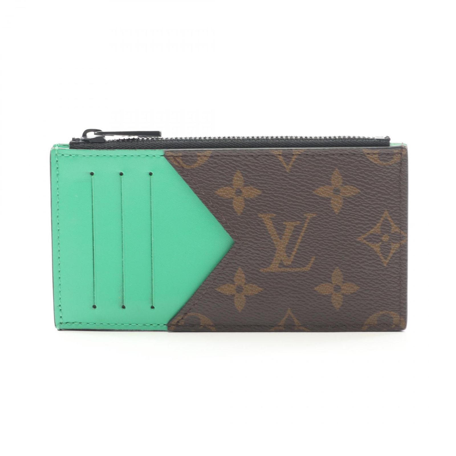 ルイ ヴィトン LOUIS VUITTON コインケース コインカードホルダー モノグラムマカサー M 81627 グリーン レザー コインカード ホルダー メンズ A