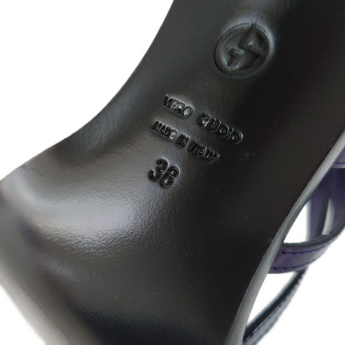  ジョルジオアルマーニ サンダル 38 レディース - ネイビー レザー サンダル サンダル ミュール