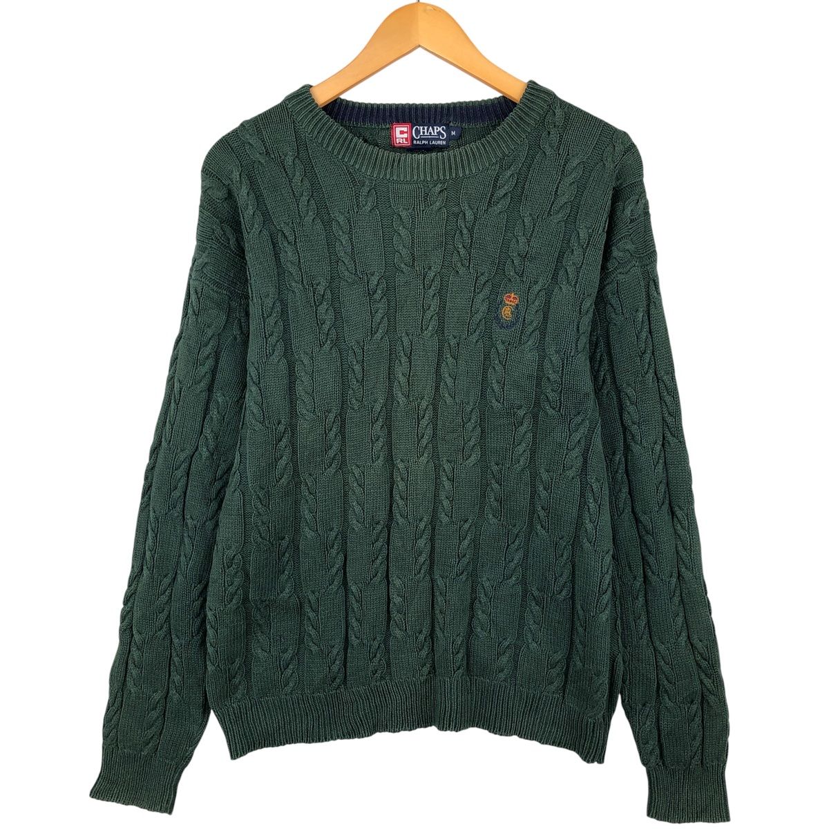 古着 ラルフローレン Ralph Lauren CHAPS チャップス ケーブル編み コットンニットセーター メンズM相当 eaa 599634