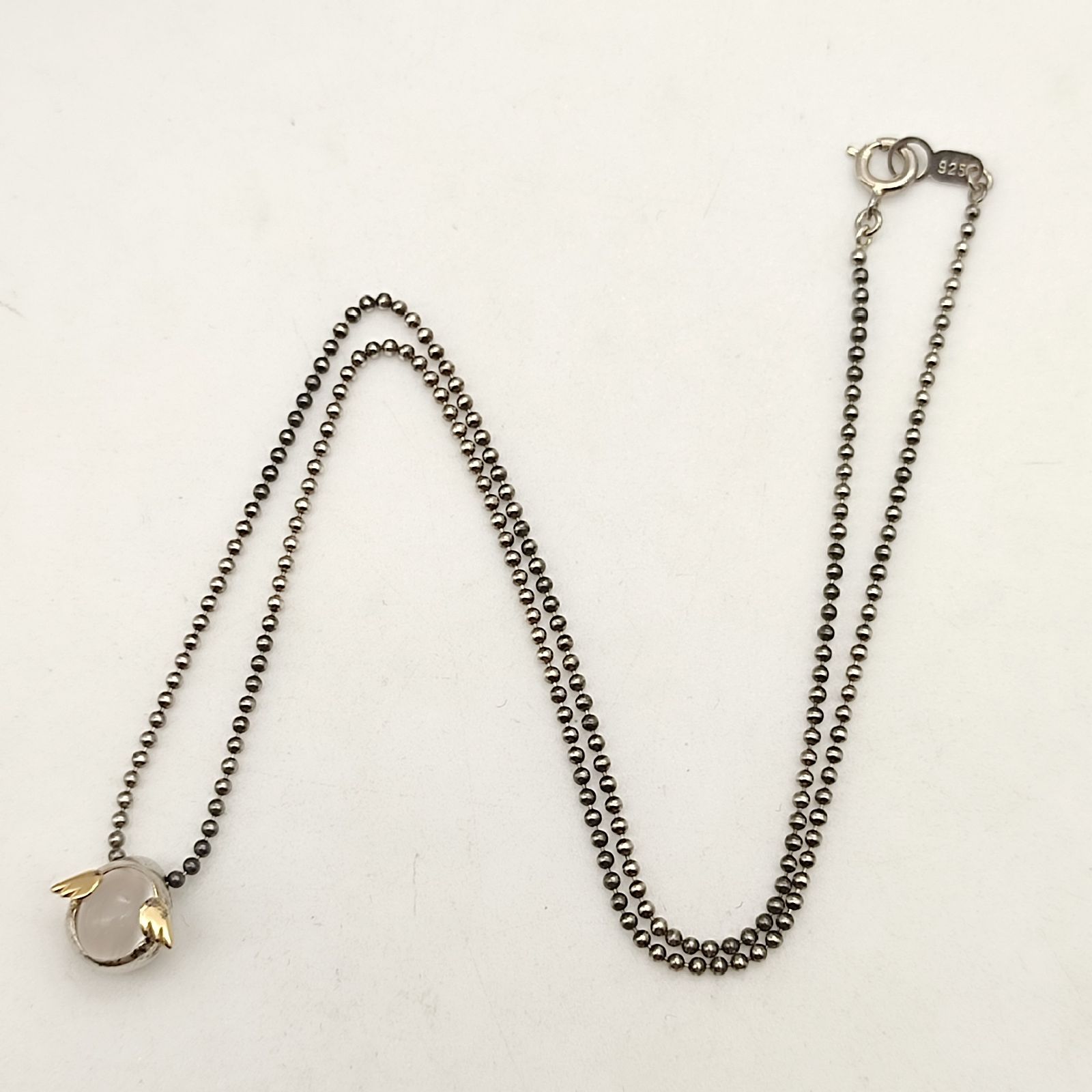 天使の卵 ムーンストーンネックレス 天然石 ボールチェーン K18x 
