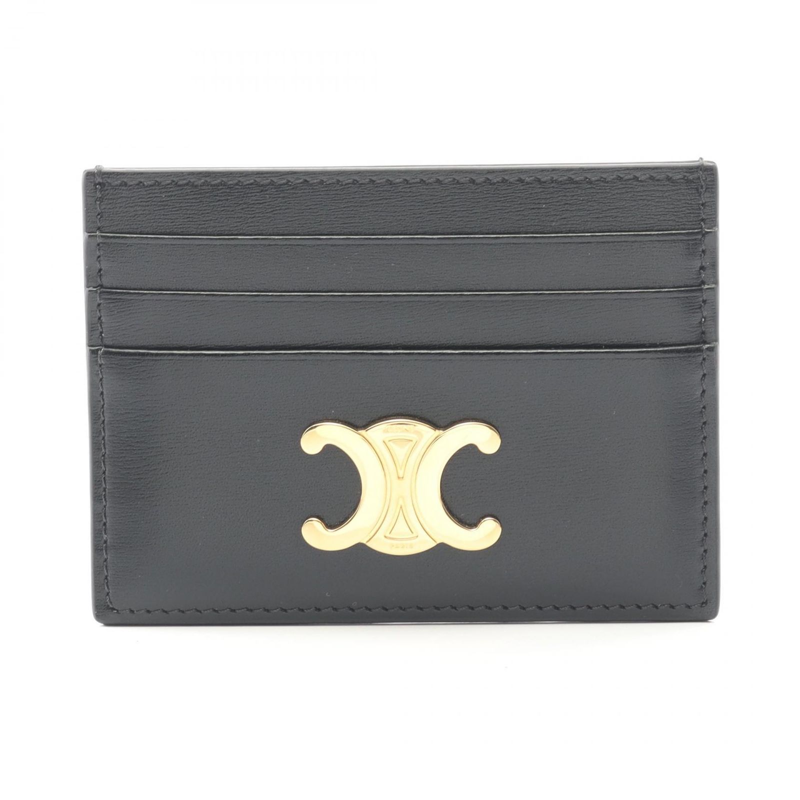 セリーヌ CELINE カードケース トリオンフ ブラック レザー レディース A
