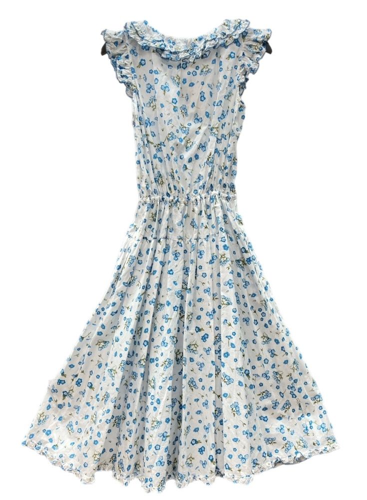 ピンクハウス PINK HOUSE ネモフィラ ノースリーブ ロング ドレス DRESS フ リボン ピコフリル ピコット ロリータ ゴスロリ レトロ WHITE 白 BLUE 青 A 2151 FA 463 ワンピース 花 植物 ホワイト 104 LT-289