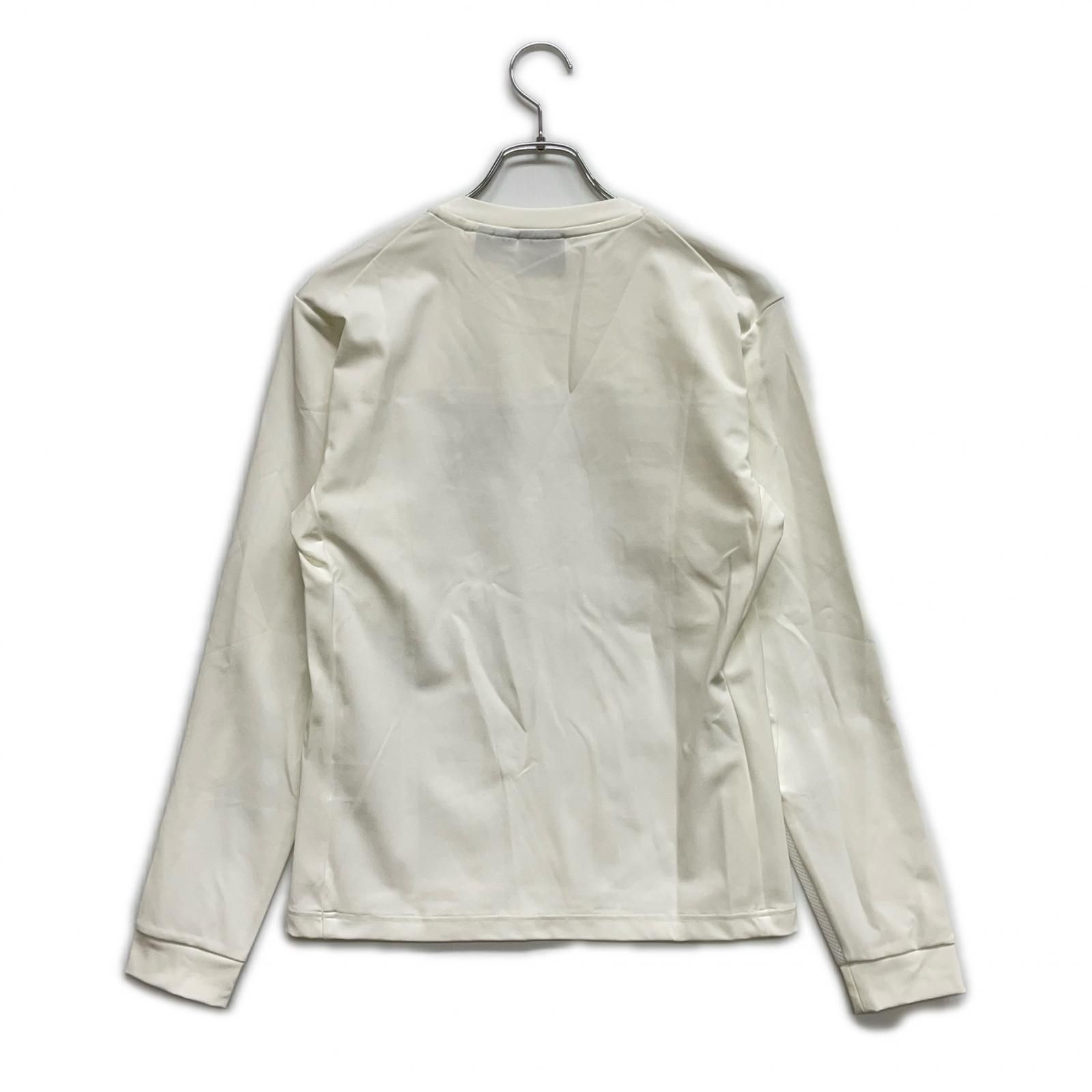 メンズ デサントゴルフ DESCENTE GOLF 長袖シャツ M 白 ホワイト メッシュ切替 ジャージ素材