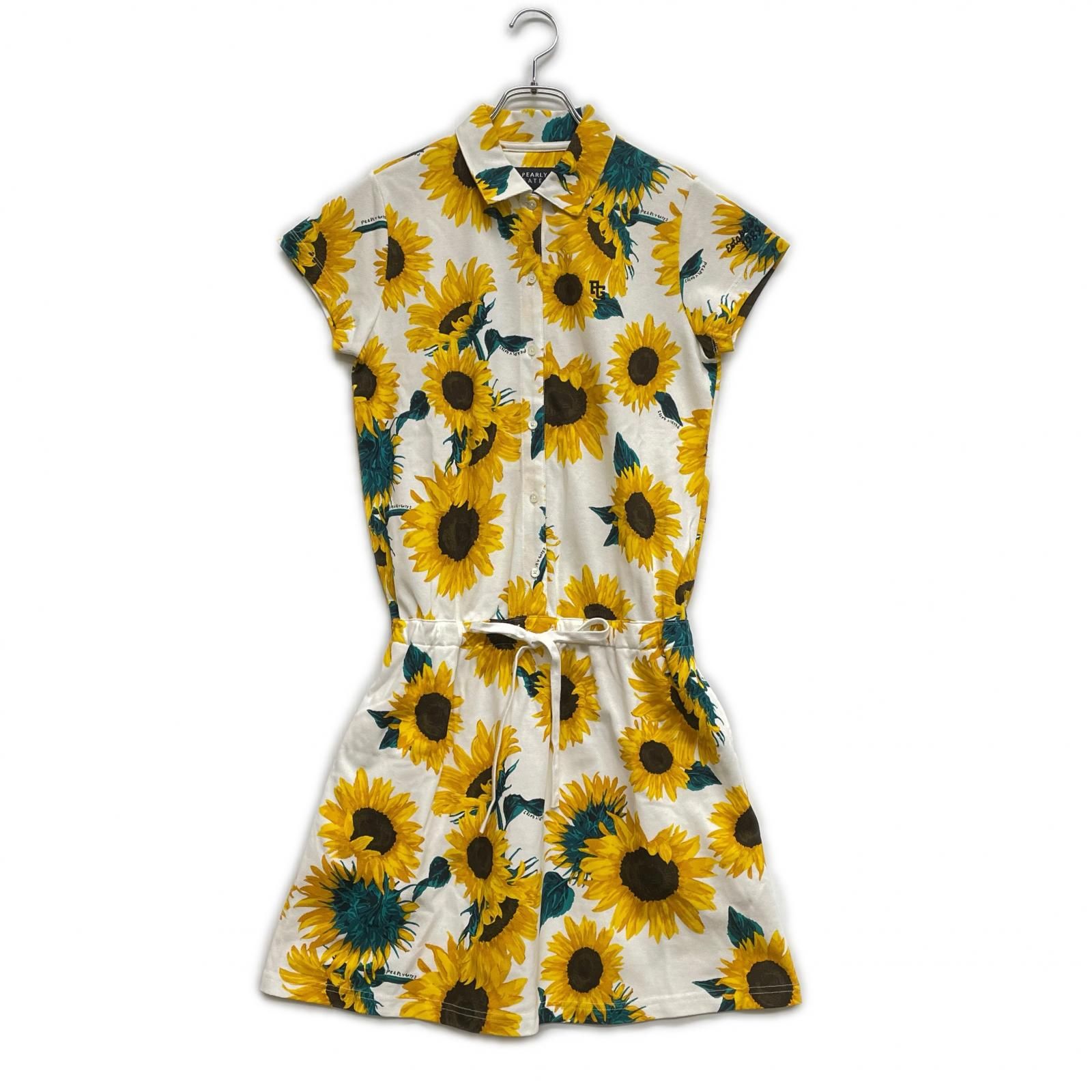 レディース パーリーゲイツ PEARLY GATES ワンピース 1 M 黄系 イエロー ひまわり柄 半袖