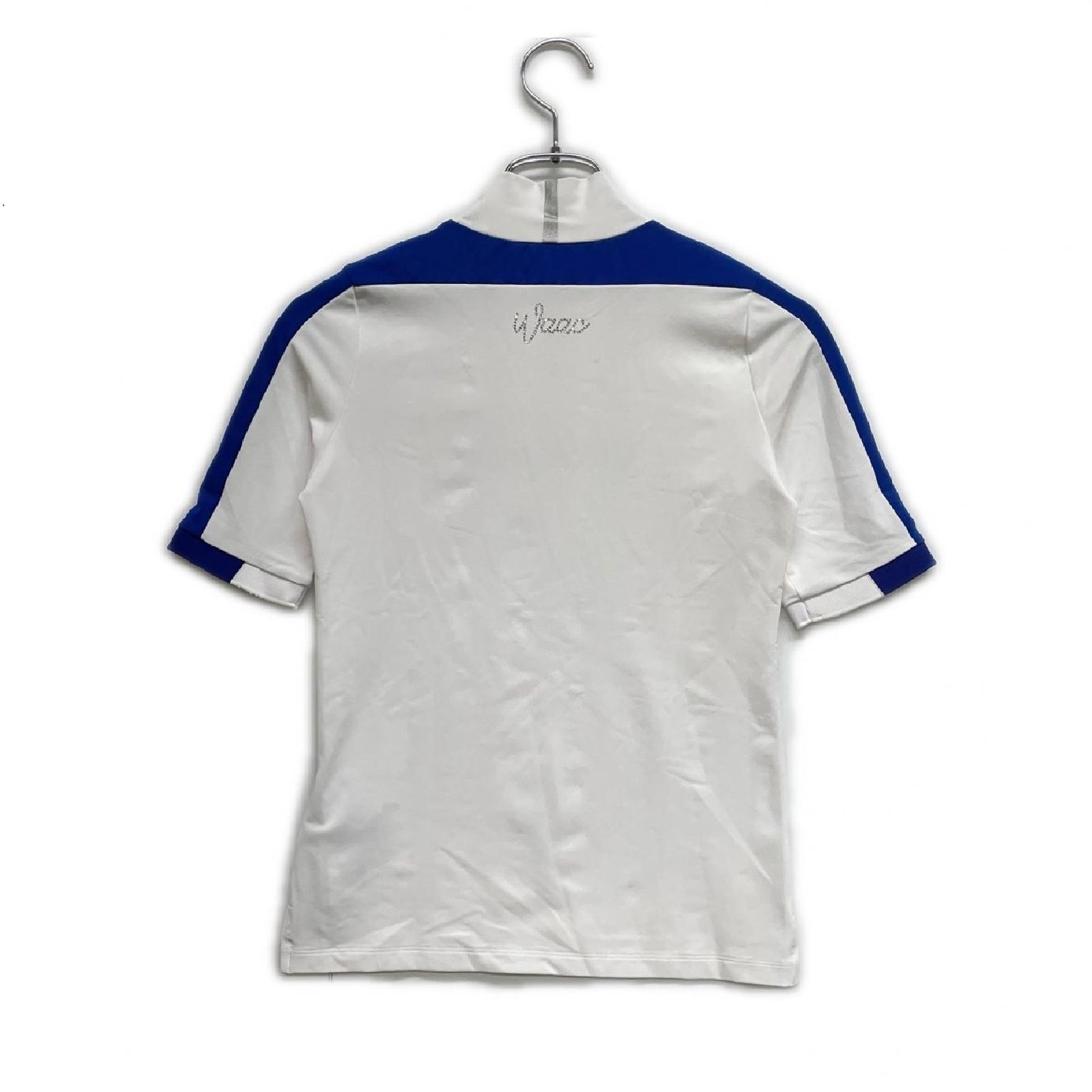 レディース ワック WAAC 半袖シャツ 1 S 白 ホワイト モックネック ラインストーン