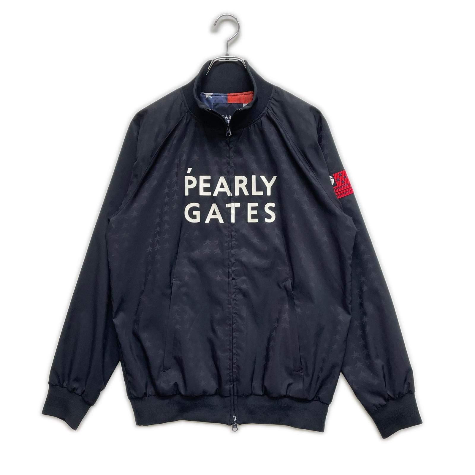 メンズ パーリーゲイツ PEARLY GATES フルジップアウター 4 M 紺 ネイビー 総柄 裏地付
