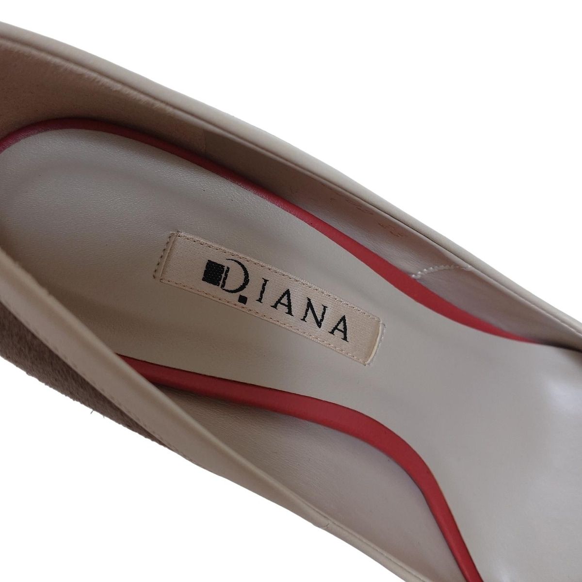  DIANA ダイアナ パンプス 23 レディース - グレーベージュ×ダークブラウン×マルチ レザー ハイヒール パンプス パンプス