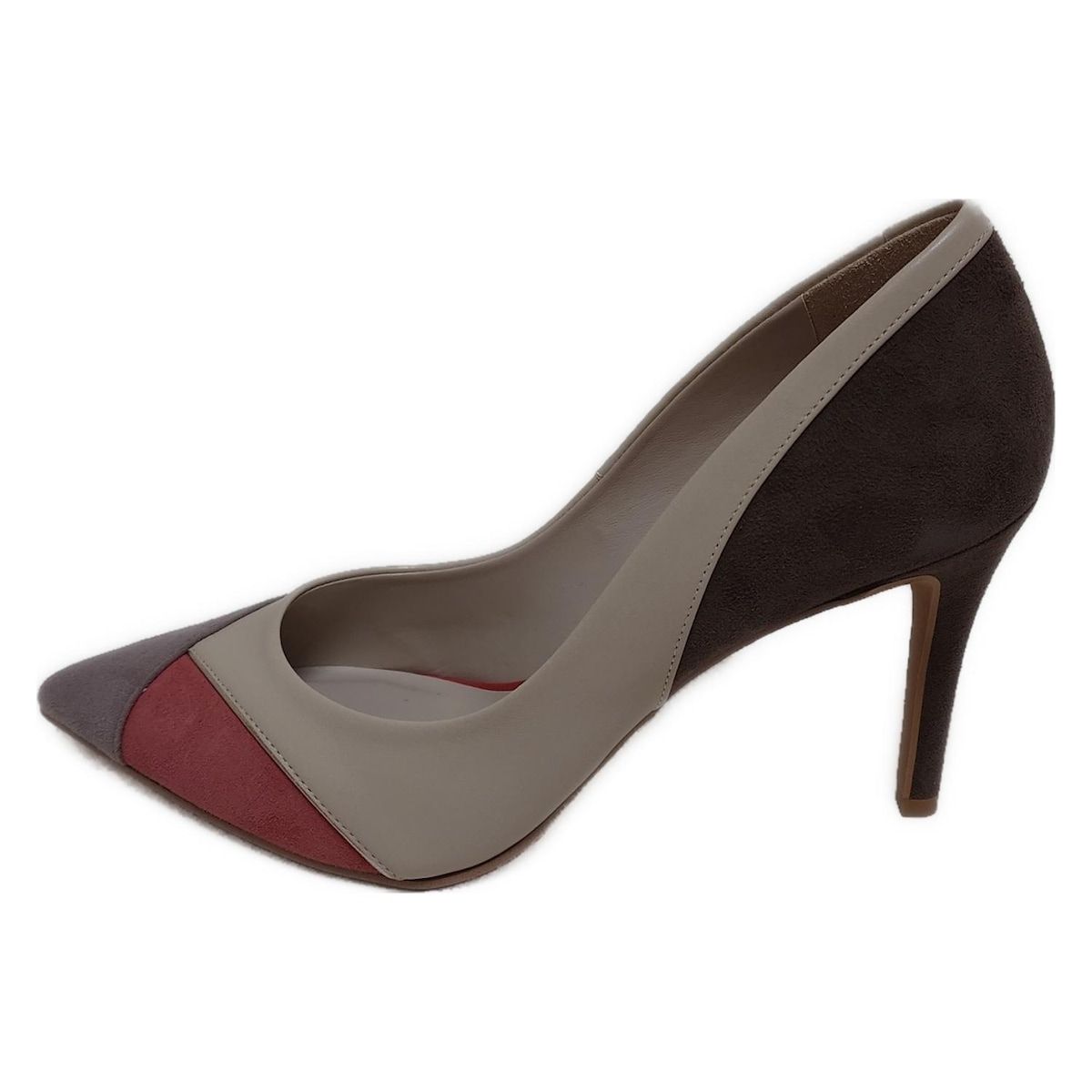 DIANA ダイアナ パンプス 23 レディース - グレーベージュ×ダークブラウン×マルチ レザー