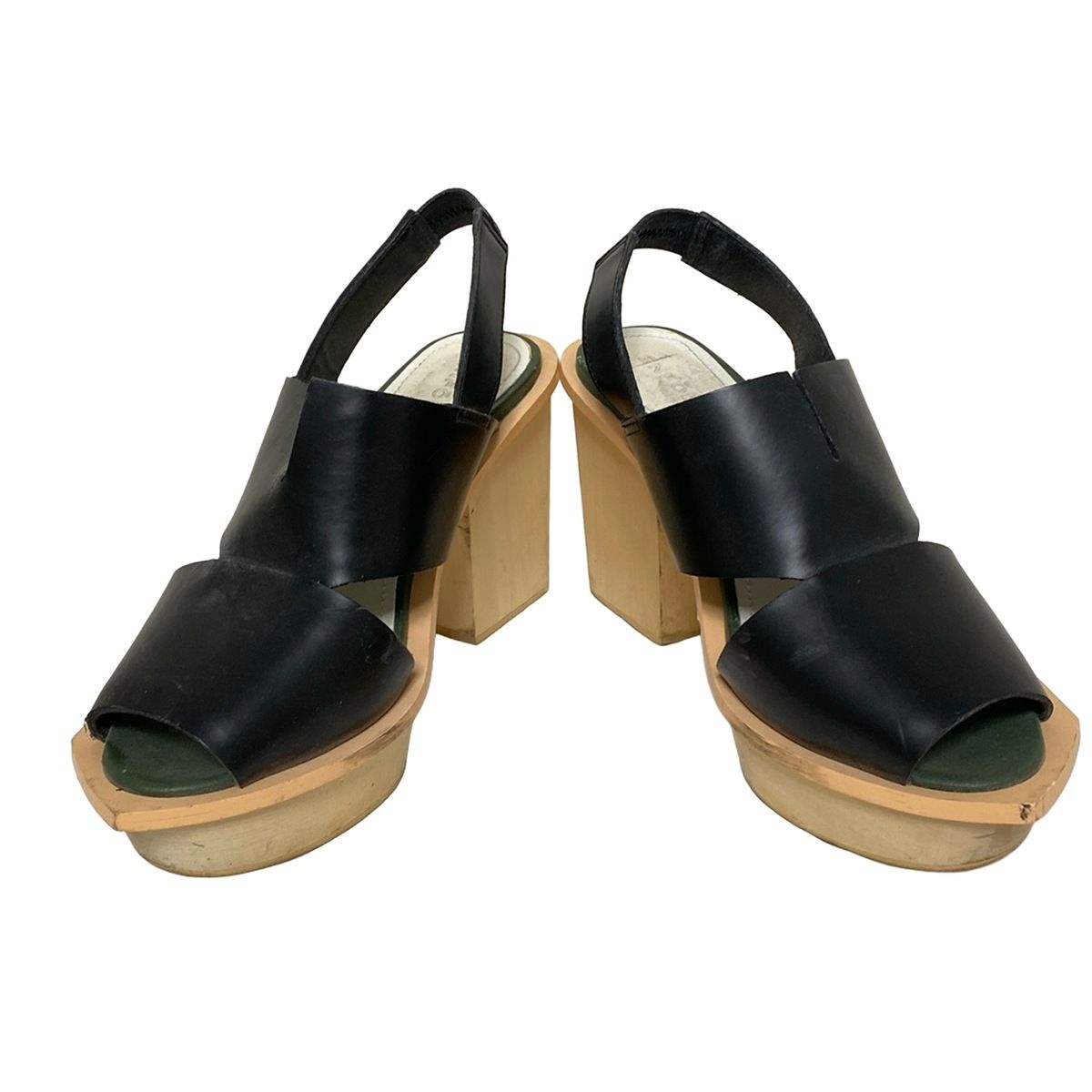 ENFOLD エンフォルド サンダル 38 レディース 黒 レザー