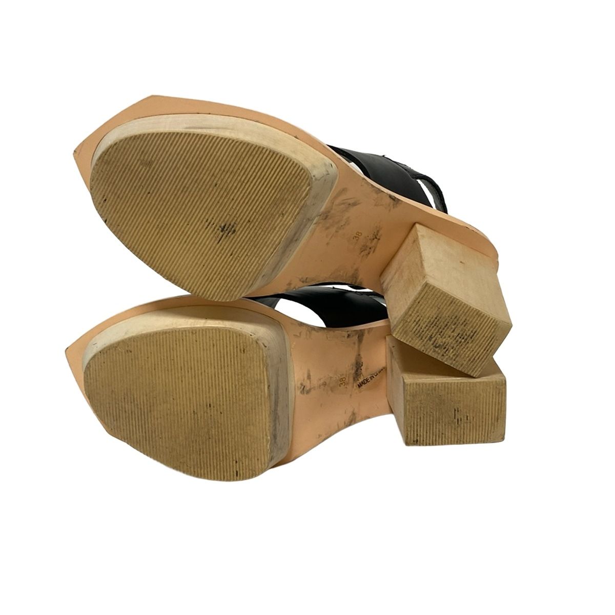 ENFOLD(エンフォルド) サンダル 38 レディース 黒 レザー - メルカリ