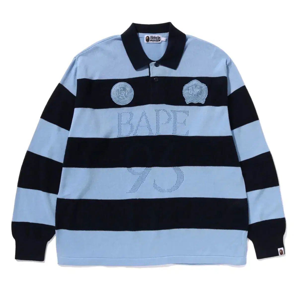 A BATHING APE アベイシングエイプ ジャカード MULTI マルチロゴ スプライフ ニット L