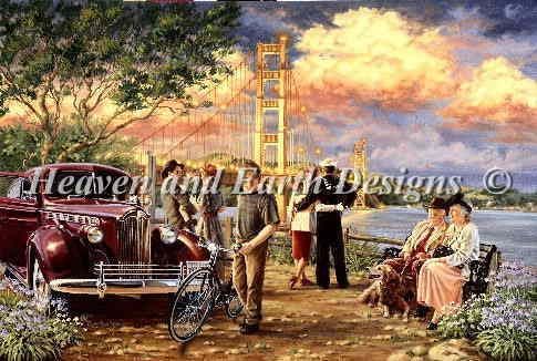 Dona Gelsinger クロスステッチ 図案 刺しゅう チャート 【 Golden Gate 】 Heaven And Earth Designs 上級者 全面刺し HAED 風景