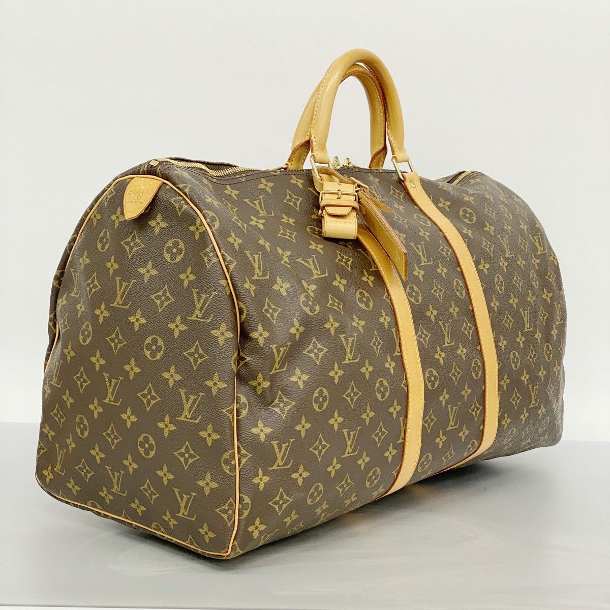 5 pc 3441 ルイヴィトン ボストンバッグ モノグラム キーポル55 M 41424 ブラウン メンズ レディース ユニセックス